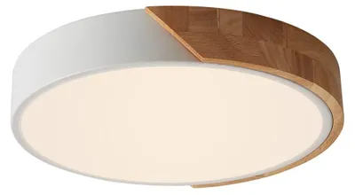 LED-Deckenleuchte 24W, rund, Holz, Ø30cm, neutralweiß 4000K