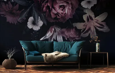 Produktbild von NEWROOM Tapete Demida Schwarz Vliestapete - Modern Blumen Blüten Germany