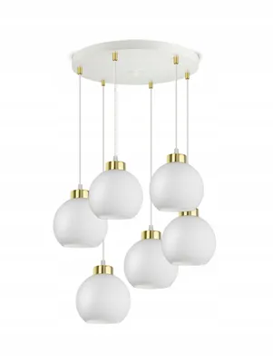 Zdjęcie produktu dla Duża Lampa Wisząca Sufitowa Biała Szklane Kule White Glass EZ6 LED E27
