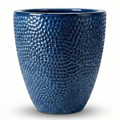 Produktbild von Provencelia Keramik Pflanzkübel Cigaline Blau, Ø26 x H28 cm, frostbeständig, handgefertigt, glasiert, Outdoor, Garten, Terrasse, winterfest