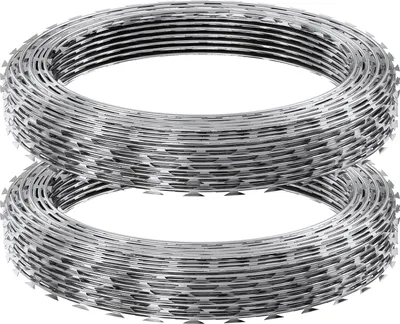 Immagine prodotto di SucceBuy filo spinato, filo spinato lungo 30 m. 2 rotoli di filo spinato per recinzioni e recinzioni. Nastro di filo spinato, zincato. Ideale per il giardino.