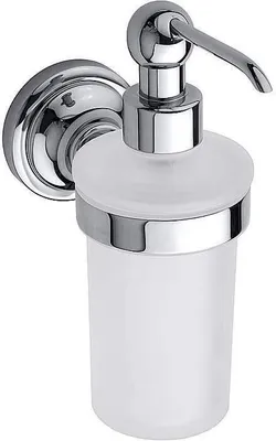 Produktbild von BETRO CHROM Seifenspender Messing Glas Chrom 80x190x120 mm, 230 ml für Bad & Küche >> zum Bohren