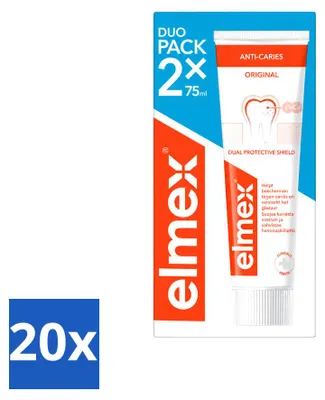 Imagen del producto de 20 tubos de pasta dental Elmex anti-cáries con aminofluoruro - 75 ml - Paquete económico - 20 unidades