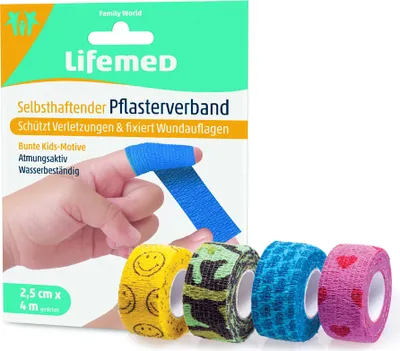 Produktbild von Lifemed Pflasterverband selbsthaftend 25 mm x 4,0 m zufälliges Motiv (1 Stück)