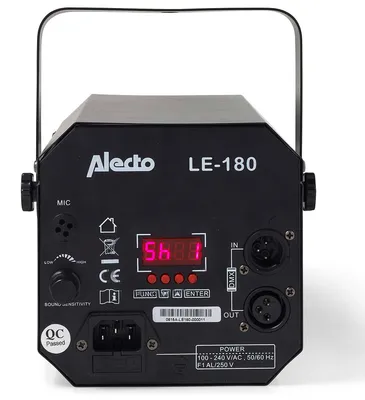 Produktbild von Alecto LE-180 - LED Discolampe, Effektstrahler mit DMX-Ein- und Ausgang und 8 vorprogrammierte Lichteffekte