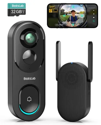 Image de Sonnette de porte vidéo, caméra HD, vue panoramique 180°, Botslab R810, prise EU
