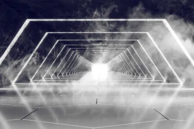 Produktbild von Muralo Fototapete 3D Effekt 254 (B) x 184 (H) cm Vlies Wand Tapete Tunnel Abstraktion Optische Täuschung 3D Optik Wohnzimmer Schlafzimmer moderne Wandbild