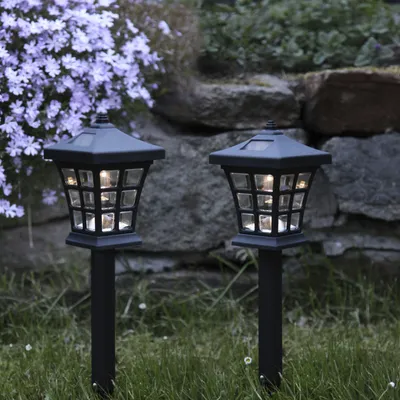Image de LED-Pathlights solaires, set de 2, couleur : noir