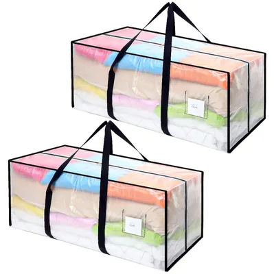 Obrázek produktu pro 2 kusy úložných boxů o objemu 120 litrů, průhledné stěhovací krabice
