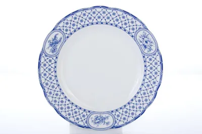 Produktbild von Thun 1794 Flacher Teller, Tschechisches Porzellan, Rose, 25 cm, blaues Band, Thun