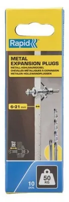 Productafbeelding van Rapid 5001553, Expansiemoer, Geschikt voor gipsplaat, Staal, Verzinkt, Zilverkleurig, PH2