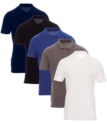 Produktbild von Mivaro Herren Poloshirt 5er Pack - Polo-Kragen mit 3-Knopf-Leiste, atmungsaktiv, 100 % Baumwolle, Regular Fit, große Auswahl bis 5XL