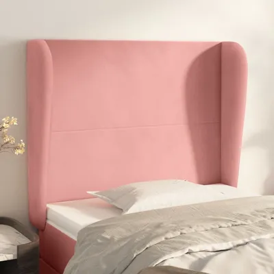 Produktbild von vidaXL Kopfteil mit Ohren Rosa 103x23x118/128 cm Samt - Kopfteil - Kopfteile - Bett-Kopfteil - Bettkopfteil