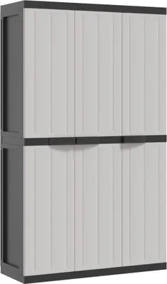 Zdjęcie produktu dla Szafka ogrodowa, szaro-czarna, 97x37x165 cm, PP