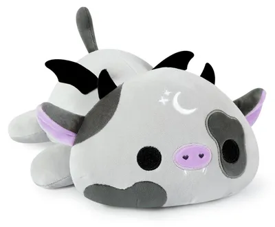 Immagine prodotto di Peluche a forma di mucca, morbido, kawaii, cuscino di peluche, giocattolo, mucca, grigio, 30 cm