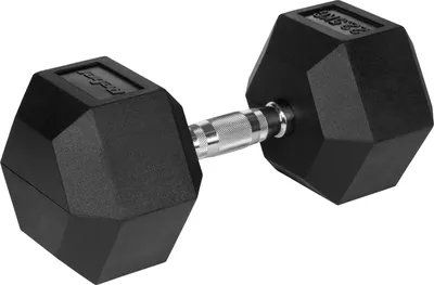Produktbild von Gusseisen Gummihantel Kurzhantel HEX 22,5kg Rebel sechseckig