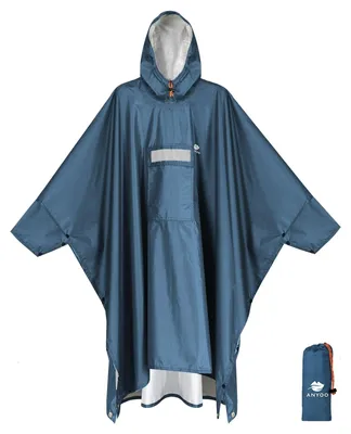 Produktbild von Regenponcho Regenjacke Regenumhang - Wasserdicht - Mit Ärmeln und Kapuze - Uni