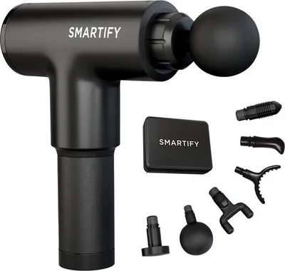 Produktbild von Smartify Massage Pistole, Massage Gun, Leistungsstarke Tiefengewebe, 30 Geschwindigkeiten, Massagegerät Elektrisch mit 6 Köpfe, Schwarz