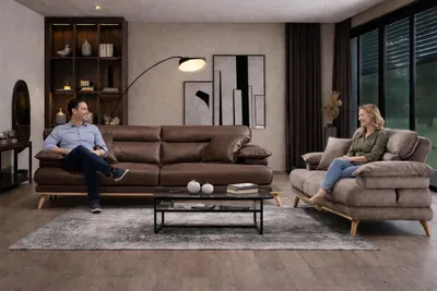 Produktbild von Elegantes Sofa-Set Designer Tauper 3-Sitzer  Ledercouchen