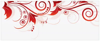 Produktbild von Wallario Wandbild aus Acryl, 125 x 50 cm, freischwebende Optik - Abstrakte rote Blumenschnörkel