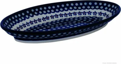 Produktbild von Original Bunzlauer Keramik Servierplatte Platte Teller oval 35,5x20,7x4,4 cm Design 166a