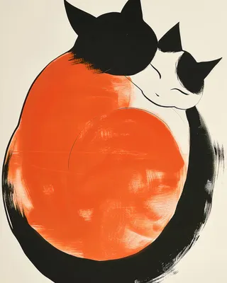 Zdjęcie produktu dla Plakat 40x50cm Yin i Yang Kotów