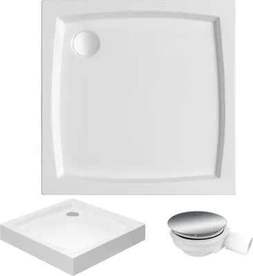 Obrázek produktu pro Kompaktní čtvercová sprchová vanička PATIO 80x80 + sifon