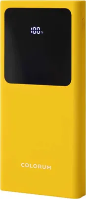 Immagine prodotto di COLORUM Power Bank iPhone, iPad, Samsung, Xiaomi 10 000 mAh USB-C, microUSB, con 2 uscite, ricarica rapida, funzione torcia CPB10-10 Giallo