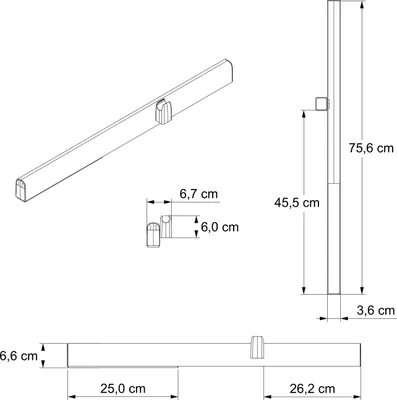Produktbild von Brauseset Duschstange BS401 - Aluminium - Inkl. Handbrause und Duschschlauch, Farbe:Schwarz matt