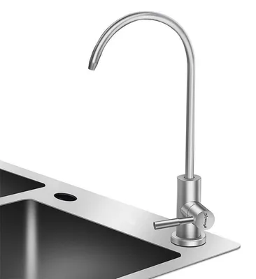 Productafbeelding van Waterfilterkraan, roestvrij staal SUS304, geborsteld nikkel, loodvrij, 360° draaibaar