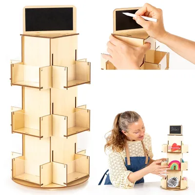 Produktbild von Drehbarer Holz-Tischständer für Präsentationen und Organisation