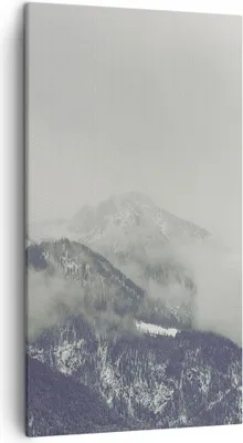 Produktbild von Bild auf Leinwand - Leinwandbild - Einteilig - Berge Wald Nebel - 45x80cm - Wand Bild - Wanddeko - Wandbilder - Leinwanddruck - Bilder - Wanddekoration - Leinwand bilder - Wandbild - PA45x80-4270