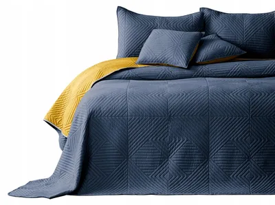 Produktbild von RESTILO Wende-Couchüberwurf mit geometrischem Muster in Gelb-Grau 170x270 cm