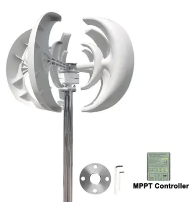 Produktbild von Vertikal-Windturbine - 3000W Windgenerator - Für 48V Offgrid-System - Wind-Solar-Hybrid - Niedriger Lärm - Edelstahlwelle - 48V Wind Control