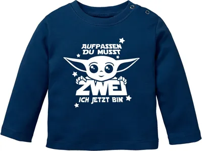 Produktbild von Baby Langarm-Shirt Baby Parodie 1 / 2 Geburtstag Spruch Geburtstagsshirt Baumwolle Junge/Mädchen MoonWorks® 2 ich jetzt bin navy 56/62 (1-3 Monate)