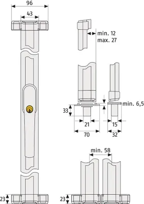 Produktbild von ABUS Stangenset FOS/FSA - Riegelstangen für Fenstersicherungen FOS550/A, FOS650/A und FSA3550 - 75 cm lang - 12024 - 2er Set - Weiß