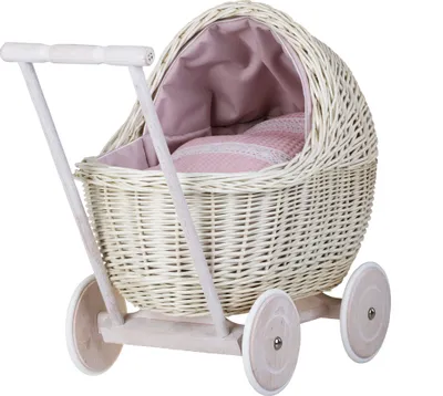 Produktbild von LILI Puppenwagen aus Weide Cremefarben 48X28 H26/47 CM