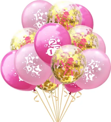 Produktbild von Oblique Unique Konfetti Luftballon Set für Schuleinführung Schulanfang Deko Ballons rosa gold