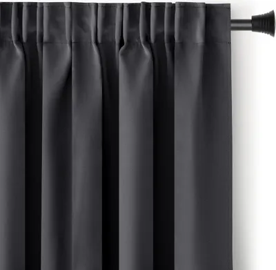 Zdjęcie produktu dla Zasłona blackout 90% na taśmie z szarfą 140x245 grafitowa Restilo