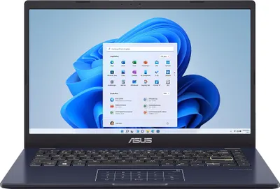Produktbild von ASUS Vivobook 14" E410KA-EK589WS Intel N4500 4 GB RAM 128 GB SSD W11 QWERTZ Deutsche Tastatur Peacock Blue