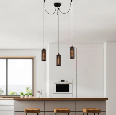 Immagine prodotto di Opviq, Amasra- Amasra NOR, nero, lampadario, 100 x 10 cm, corpo in metallo