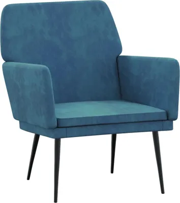 Image de vidaXL Fauteuil bleu 62x79x79 cm velours