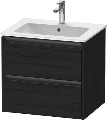 Produktbild von Duravit Ketho.2 Wastafelonderkast 61x48x55 cm Mat Eiken (zwart)
