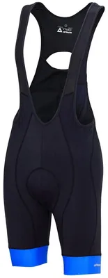 Produktbild von Radhose mit kurzen Ärmeln, ausgestattet mit Coolmax (Polyesterfasern)-Material und UV-Schutz, schwarz-blau, Größe 3XL