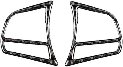Productafbeelding van Decoratieplaat Stuurwiel - Carbonvezel Sticker - Auto Interieur - Koolstofvezel Uiterlijk - 62x52mm - Kleur 2