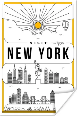 Produktbild von MuchoWow® Poster New York - Skyline - Freiheitsstatue 20x30 cm - Papierdruck