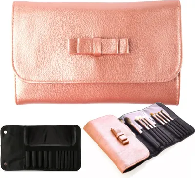 Produktbild von Lachsfarbene Kosmetiktasche für Make-up-Pinsel, Reise-Organizer für Kosmetik
