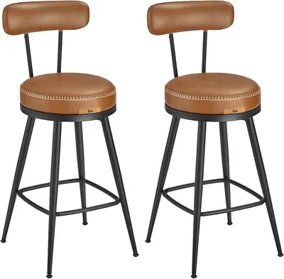 Imagen del producto de Juego de 2 taburetes giratorios para bar, con una altura de asiento de 65 cm
