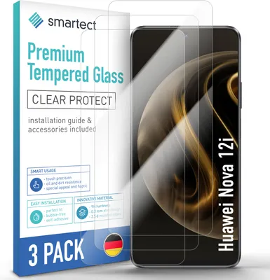 Produktbild von 3x Schutzglas Panzerfolie Klar für Huawei Nova 12i Displayschutz