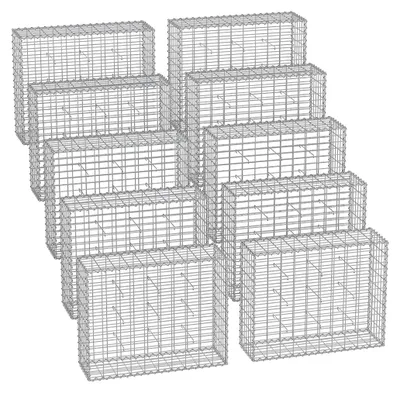 Obrázek produktu pro Sada gabionových košů – drátěný koš – kamenný koš – pozinkovaná ocel – 100 x 80 x 30 cm